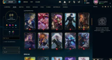 VENDO CONTA LOL - 69 SKINS - 1139 REAIS GASTOS