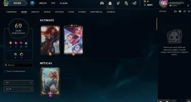 VENDO CONTA LOL - 69 SKINS - 1139 REAIS GASTOS