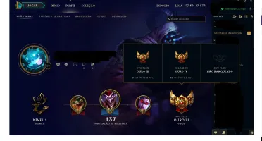 CONTA LEAGUE OF LEGENDS OURO 4/OURO3 BARATA!!