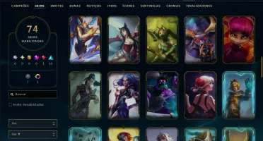 Unranked com 70 Champs e 74 Skins ( JG / TOP )