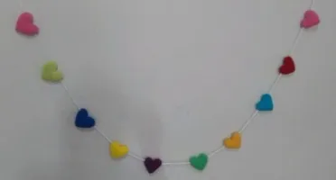 Varal de Corações em Crochê 3D