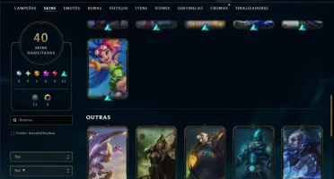 Unranked com 90 Champs e 40 Skins
