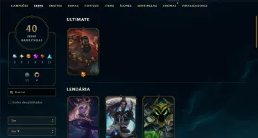 Unranked com 90 Champs e 40 Skins