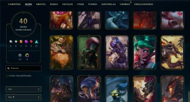 Unranked com 90 Champs e 40 Skins