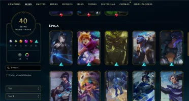 Unranked com 90 Champs e 40 Skins