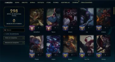 Unranked com 90 Champs e 40 Skins