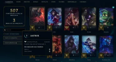 conta lol platina lv 333 todos os champion