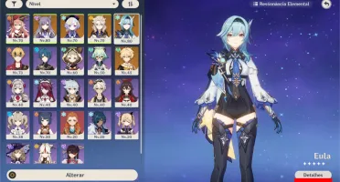 CONTA GENSHIN IMPACT - AR45 EULA+ALBEDO+QIQI ARMAS 5*