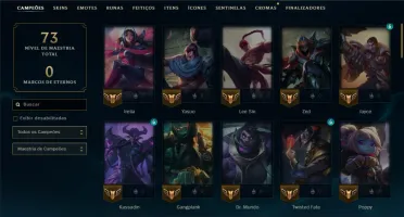 Platina 1 com 70 Champs e 49 Skins