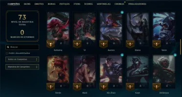 Platina 1 com 70 Champs e 49 Skins