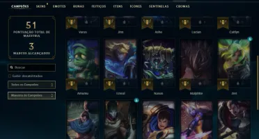 Unranked com 30 Champs e 6 Skins ( MAIN ADC )