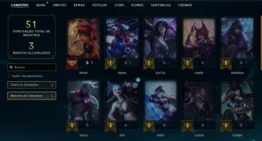 Unranked com 30 Champs e 6 Skins ( MAIN ADC )