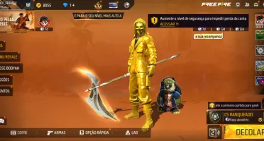 Conta ef mobile over 115 conta FF com tope criminal dourado 