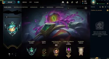 Conta Platina 1 lol (MMR Diamante 1) Rebaixada por ausencia.