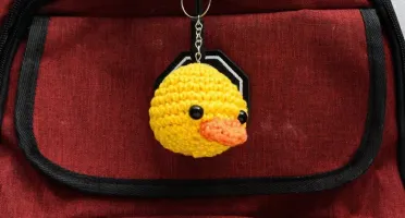 Chaveiro Cabeça de Pato em amigurumi