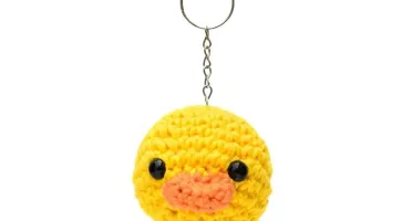 Chaveiro Cabeça de Pato em amigurumi