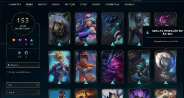 Conta bronze 3 com 120 champs e 153 skins