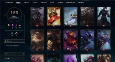 Conta bronze 3 com 120 champs e 153 skins