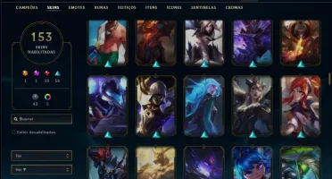 Conta bronze 3 com 120 champs e 153 skins