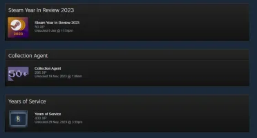 Steam (8 anos) - Jogos e DLCs / Troféus e insignias