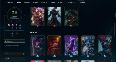 Conta prata 2 com 36 skins e 91 champs