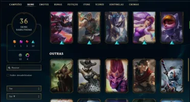 Conta prata 2 com 36 skins e 91 champs