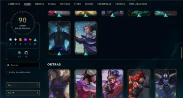 Unranked com 135 Champs e 90 Skins ( JG / MID / ADC )