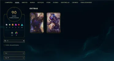 Unranked com 135 Champs e 90 Skins ( JG / MID / ADC )