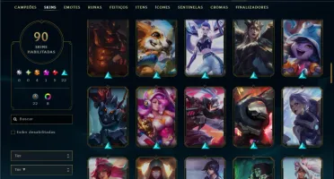 Unranked com 135 Champs e 90 Skins ( JG / MID / ADC )