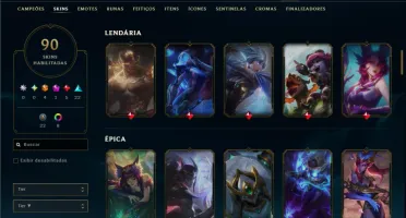 Unranked com 135 Champs e 90 Skins ( JG / MID / ADC )