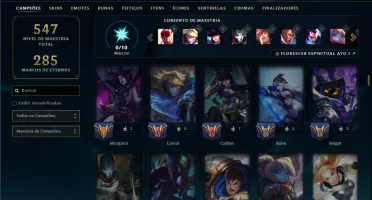 Unranked com 135 Champs e 90 Skins ( JG / MID / ADC )