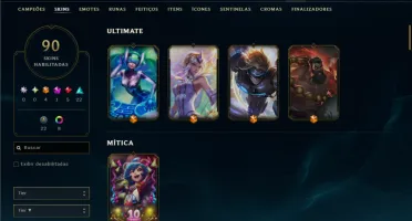 Unranked com 135 Champs e 90 Skins ( JG / MID / ADC )
