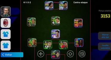 Efotball Vendendo conta por R$ 100 tem Ronaldinho do Milan.