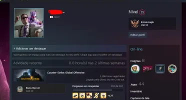 Conta Steam com CSGO e 44 jogos
