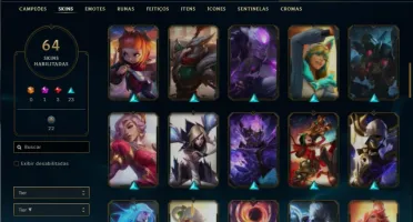 Conta bronze 3 com 91 Champs e 64 Skins + 30 Espolios