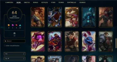 Conta bronze 3 com 91 Champs e 64 Skins + 30 Espolios