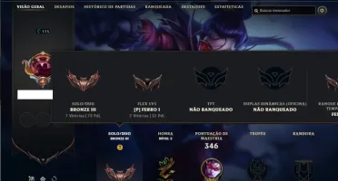 Conta bronze 3 com 91 Champs e 64 Skins + 30 Espolios