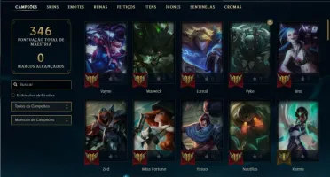 Conta bronze 3 com 91 Champs e 64 Skins + 30 Espolios