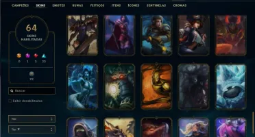 Conta bronze 3 com 91 Champs e 64 Skins + 30 Espolios