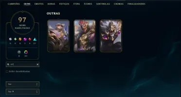 Ouro 4 com 115 Champs e 97 Skins +1 Prestigio ( MID / ADC )