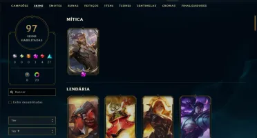 Ouro 4 com 115 Champs e 97 Skins +1 Prestigio ( MID / ADC )