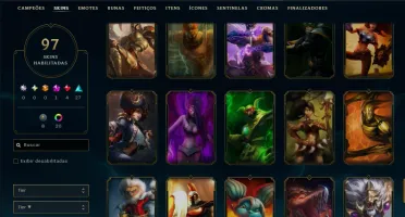 Ouro 4 com 115 Champs e 97 Skins +1 Prestigio ( MID / ADC )