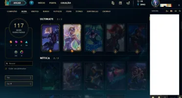 Conta de LoL Prata 5 com 40 skins e 2 ultimates!!