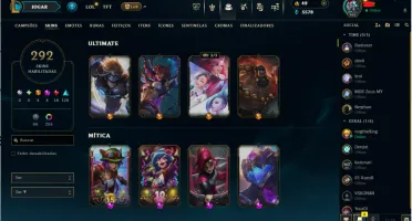 Conta de League Of Legends level 902, 292 skins habilitadas