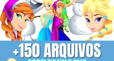 Pack +150 Frozen Arquivos Png Cdr + Estampas Camisetas