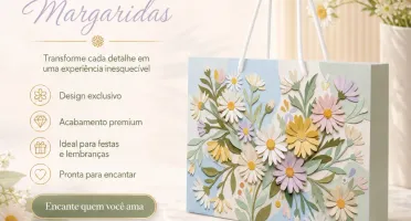 Kit 15 Sacolinhas Margaridas - Pegue e Monte