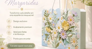 Kit 15 Sacolinhas Margaridas - Pegue e Monte