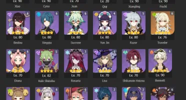 CONTA GENSHIN 16 Personagens 5⭐ + Lança de Jade R3 + 5 armas