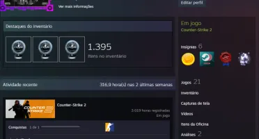 ✨ Conta Cs2 20 Anos Modo Premier Ativo ✨