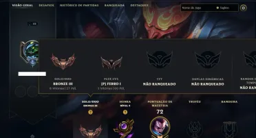 Bronze 3 com 50 Champs e 9 Skins